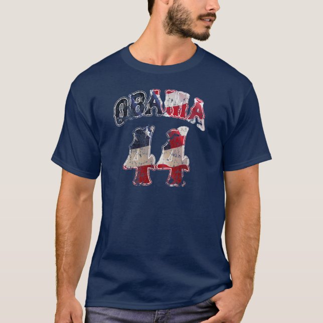 Obama Flag 44 t shirt (Front)