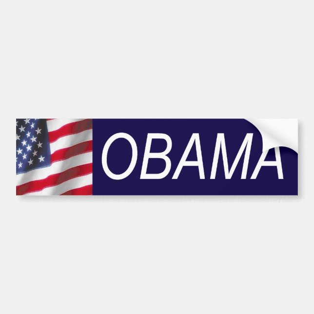 Obama, flag, bumper sticker - Customised (Front)