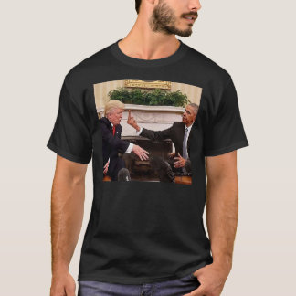 Obama Flipping Off Trump Sticker T-Shirt