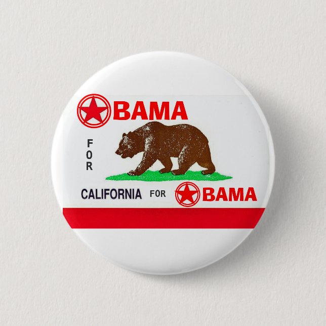 OBAMA FOR CALIFORNIA Button (Front)