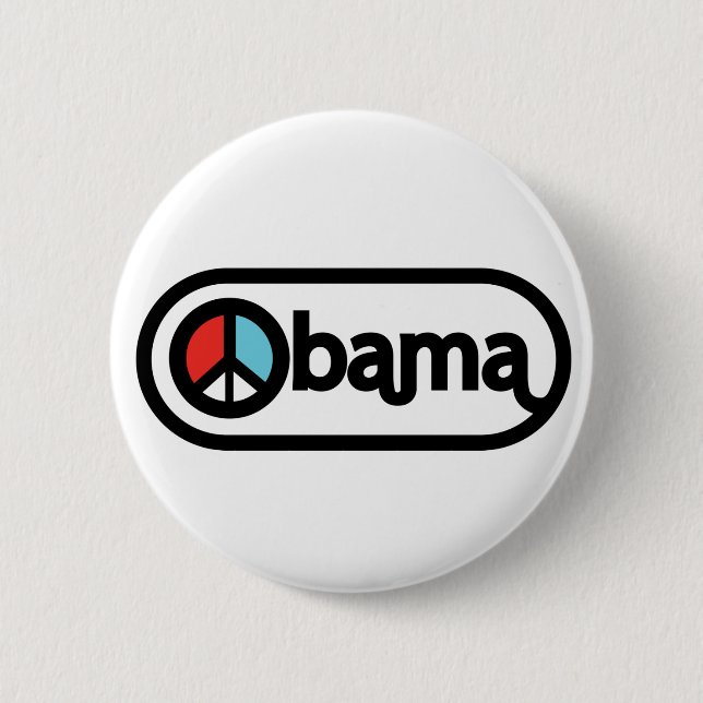 Obama for peace 6 cm round badge (Front)