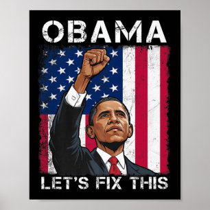 Obama For President 2028 American Flag Obama 2028 Poster