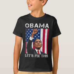 Obama For President 2028 American Flag Obama 2028 T-Shirt