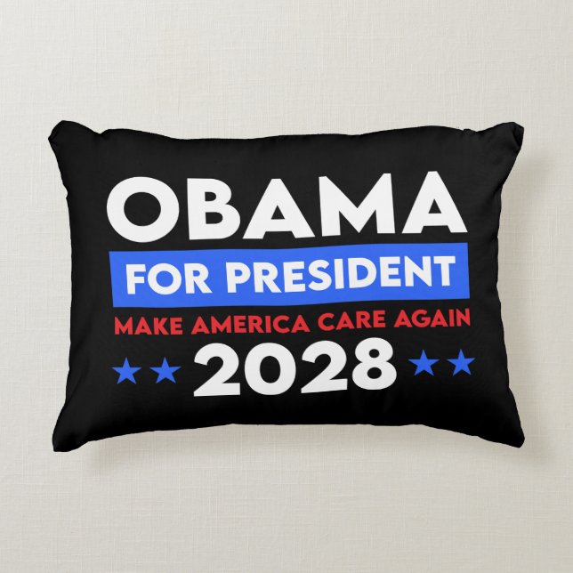 Obama For President 2028 Make America Care Again Decorative Cushion (Front)