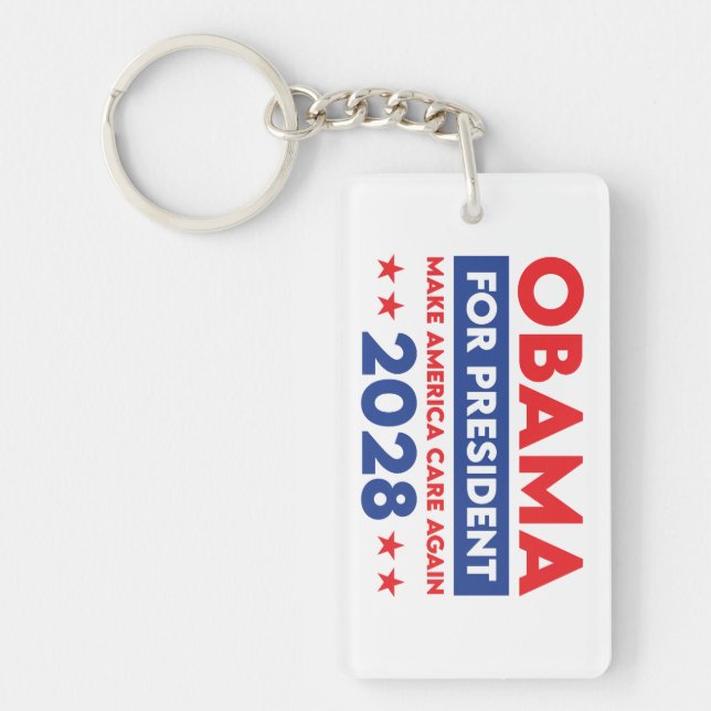 Obama For President 2028 Make America Care Again Key Ring (Front)