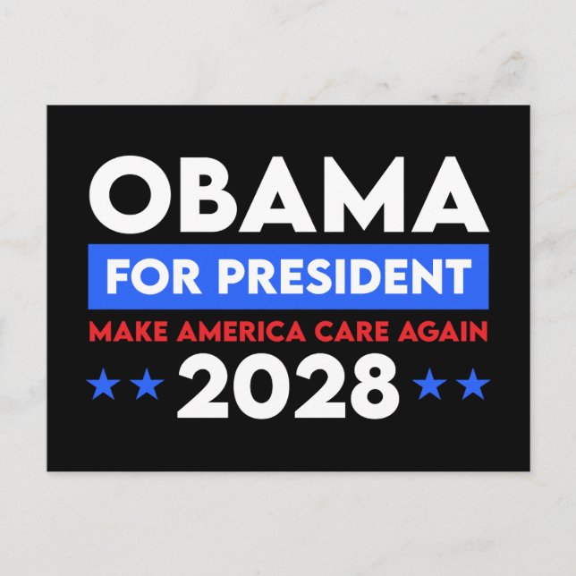 Obama For President 2028 Make America Care Again Postcard (Front)