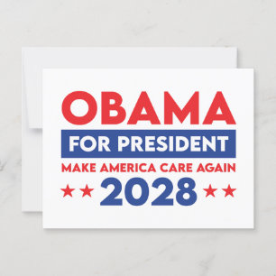 Obama For President 2028 Make America Care Again Postcard