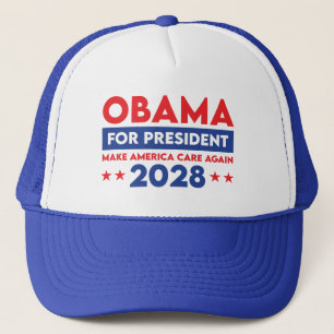 Obama For President 2028 Make America Care Again Trucker Hat