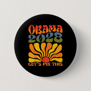 Obama For President 2028 Obama 2028 Flower Boho Ra 6 Cm Round Badge