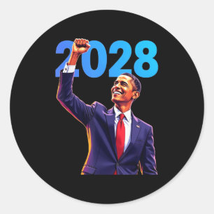 Obama For President 2028 Obama 48th President Amer Classic Round Sticker