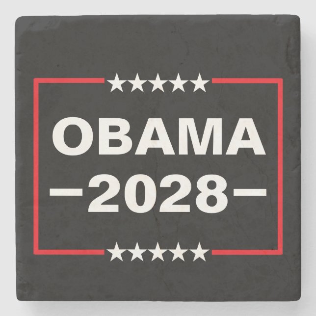 Obama for President 2028 Stone Coaster (Front)