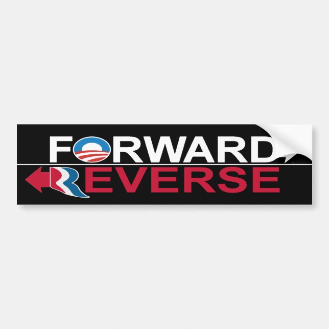 Obama Forward - Romney Reverse Bumper Sticker (Front)