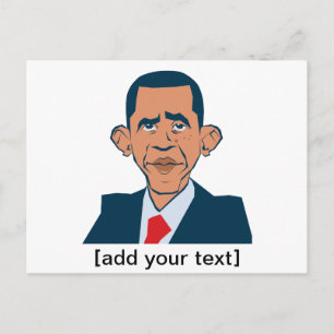 Obama - funny portrait postcard