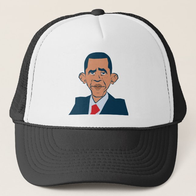 Obama - funny portrait trucker hat (Front)