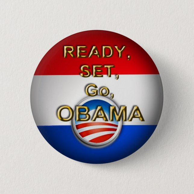 obama go 6 cm round badge (Front)