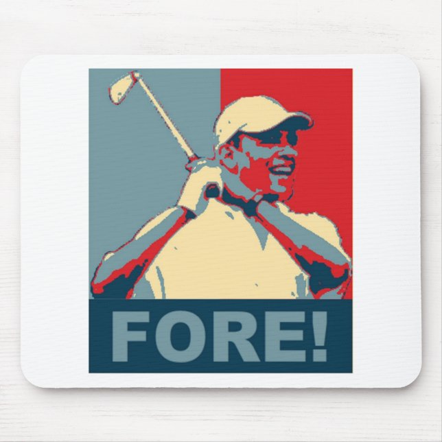 Obama Golfing FORE! Mouse Mat (Front)