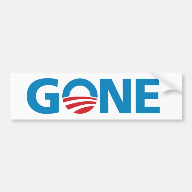 Obama, "GONE" Bumper Sticker (Front)