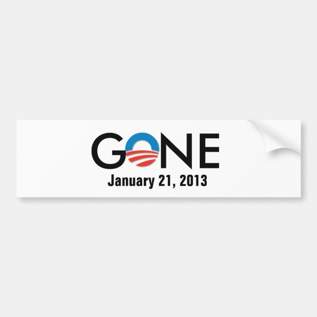 obama, GONE, January 21, 2013 Bumper Sticker (Front)