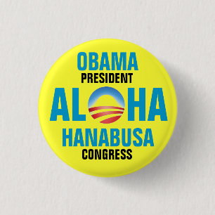 OBAMA/HANABUSA 2012 3 CM ROUND BADGE