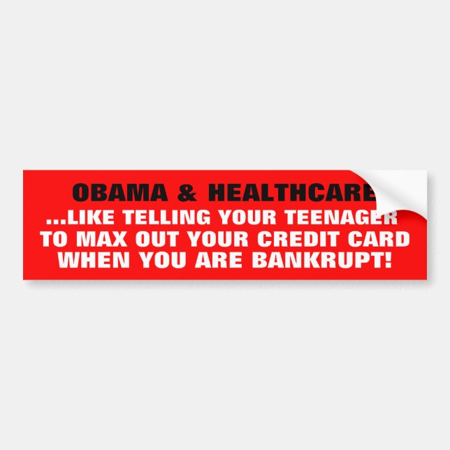OBAMA & HEALTHCARE- THE FRAUD OF SOCIALISM! BUMPER STICKER (Front)
