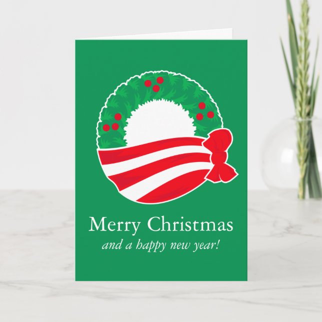 Obama Holiday Wreath Card (Front)