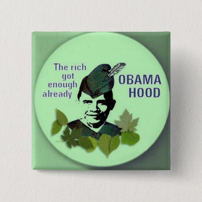 Obama Hood Square Button (Front)