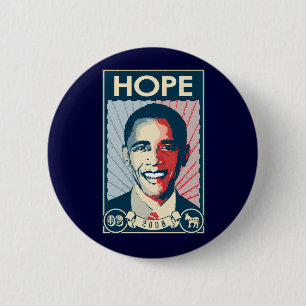 OBAMA HOPE 6 CM ROUND BADGE