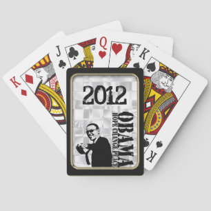 Obama Hope Change Peace Black Frame Bicycle® Play Playing Cards