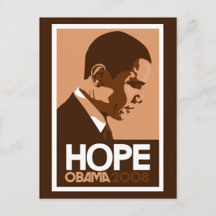 Obama - Hope Dark Brown Postcard