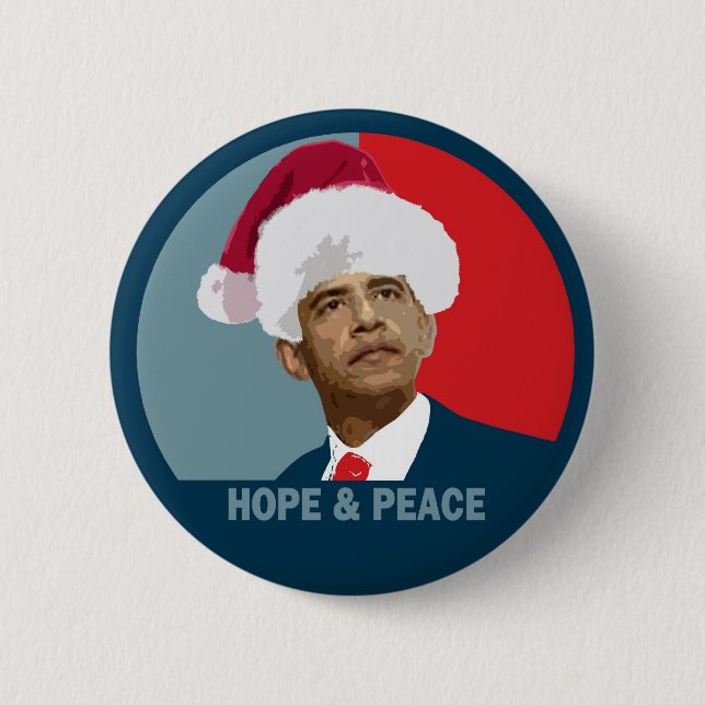 Obama Hope & Peace 6 Cm Round Badge (Front)