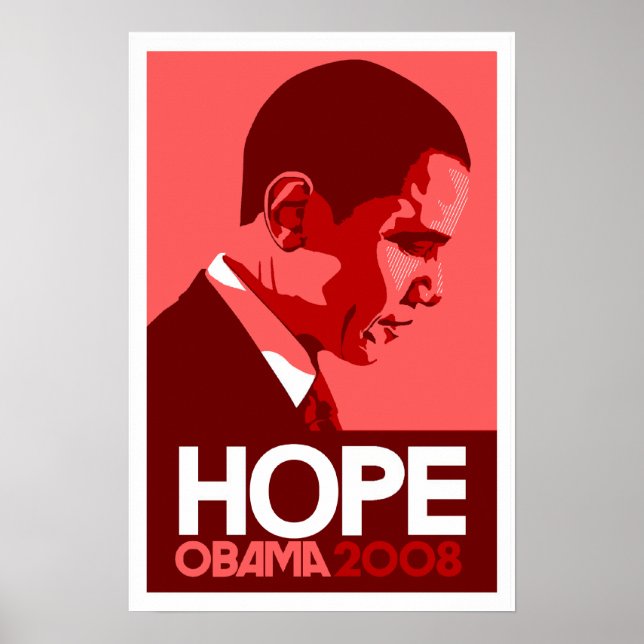 Obama Hope Poster - Dark Red (Front)