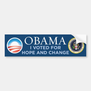 Obama - I Voted For Hope & Change Bumper Sticker
