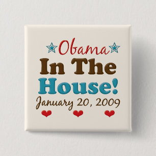 Obama In The House Square Button