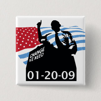 Obama Inauguration 15 Cm Square Badge