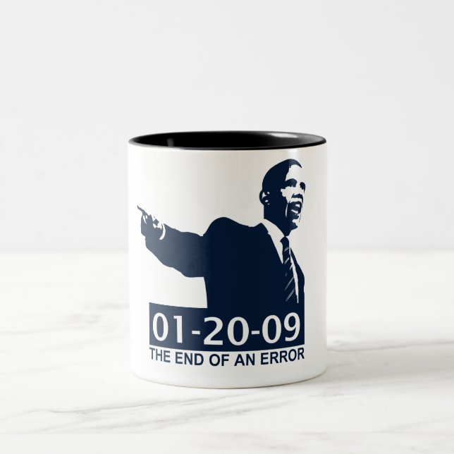 Obama Inauguration End of an Error Two-Tone Coffee Mug (Center)