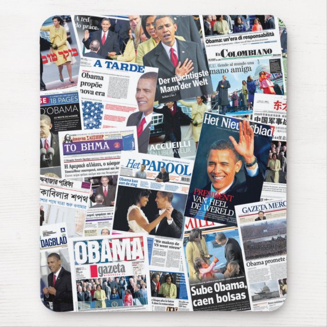 Obama Inauguration International Front Pages Mouse Mat (Front)