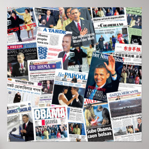 Obama Inauguration International Newspaper Poster