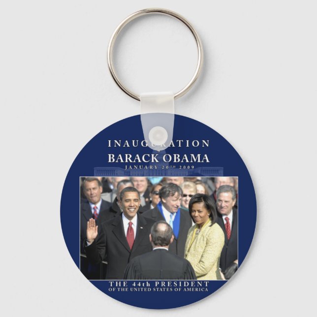 Obama Inauguration Photo Key Ring (Front)