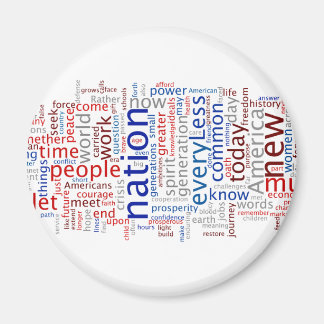 Obama Inauguration Speech Tagcloud Magnet