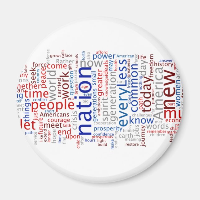 Obama Inauguration Speech Tagcloud Magnet (Front)