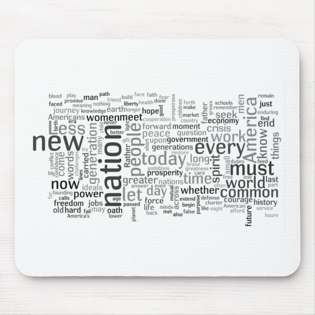 Obama Inauguration Speech Tagcloud Mousepad (Front)