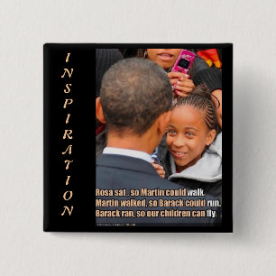OBAMA Inspirational 15 Cm Square Badge