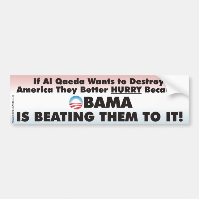 Obama is Beating Al Queda in Destroying American Bumper Sticker (Front)