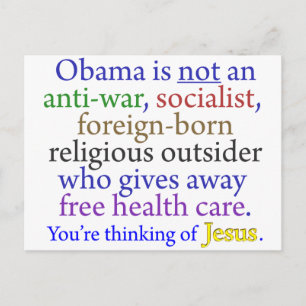 Obama & Jesus Postcard