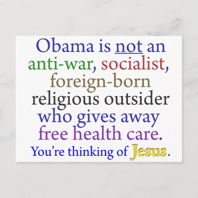 Obama & Jesus Postcard (Front)