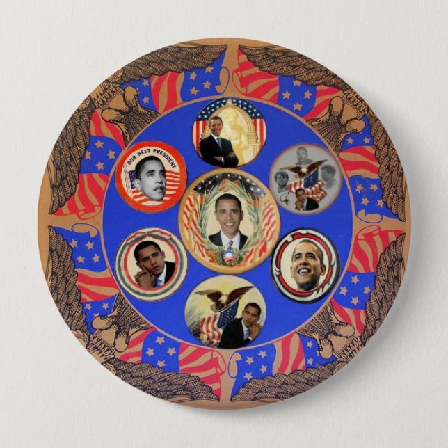 Obama Kaleidoscope 4-Inch Button (Front)