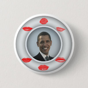 Obama Kisses 6 Cm Round Badge