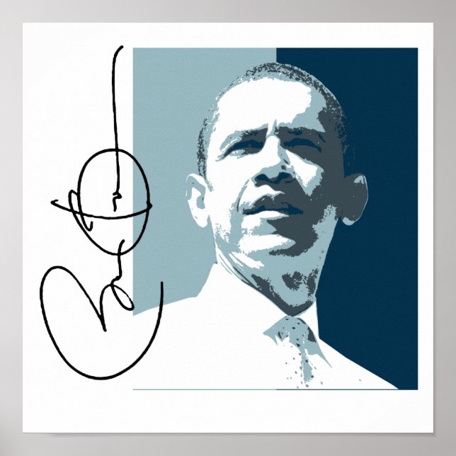OBAMA LEADERSHIP BLUE -.png Poster (Front)