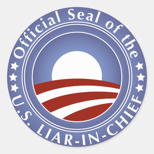 Obama Liar-in-Chief Classic Round Sticker (Front)