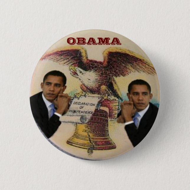 Obama Liberty Bell Retro Button (Front)